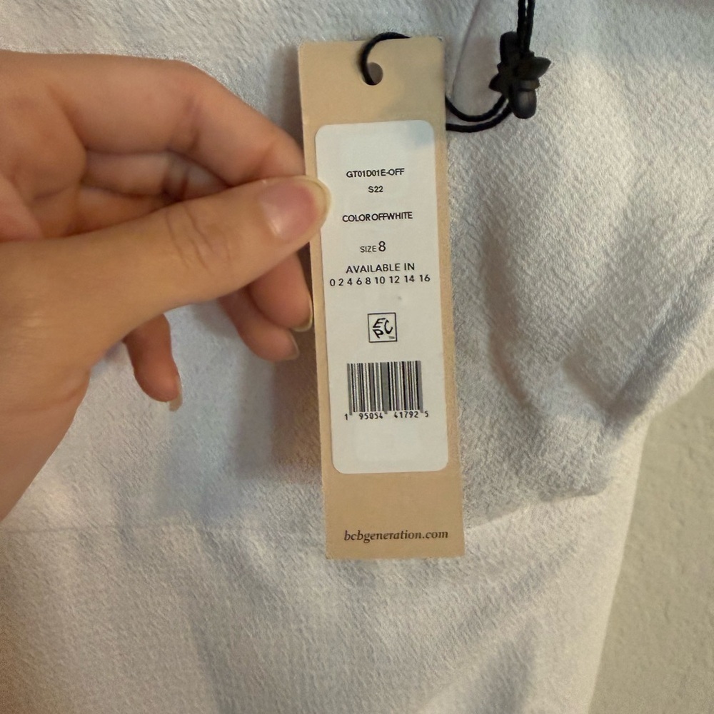 BCBGeneration White Ruffled Square- Neck Mini Dress - Picture 7 of 9